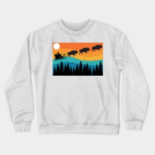 Retro Christmas National Park Bison Buffalo Xmas Christmas Crewneck Sweatshirt